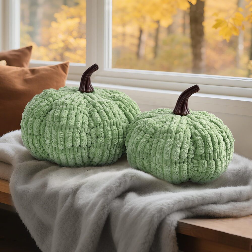 8182 Pumpkin Pillows, Set of 2, Halloween Pumpkin Pillow, Fall Thanksgiving
